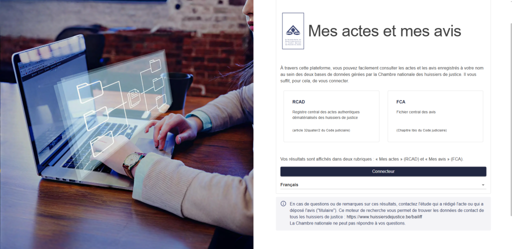 Plateforme digitale pour les citoyens belges où il est possible de retrouver les actes et avis.